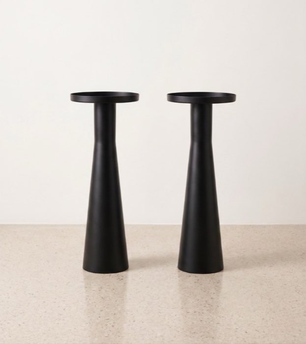 Black Pedestal Side Tables