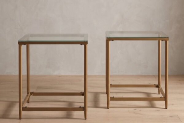 Gold Glass Side Tables