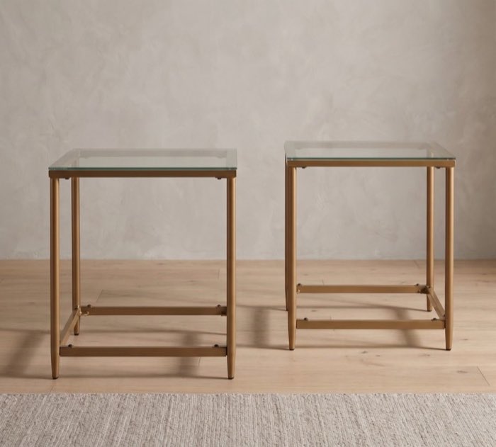 Gold Glass Side Tables