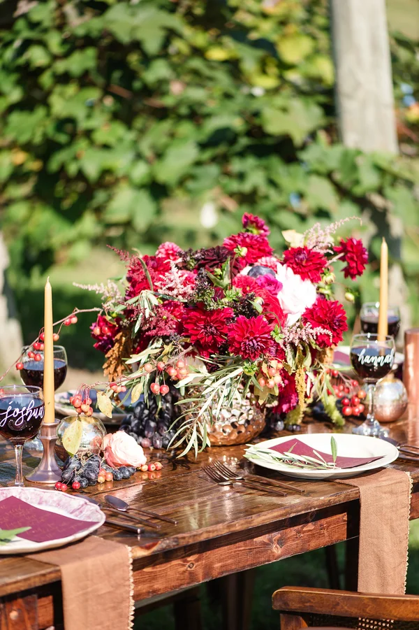 Sweetheart Table at a Decorated Wedding Reception