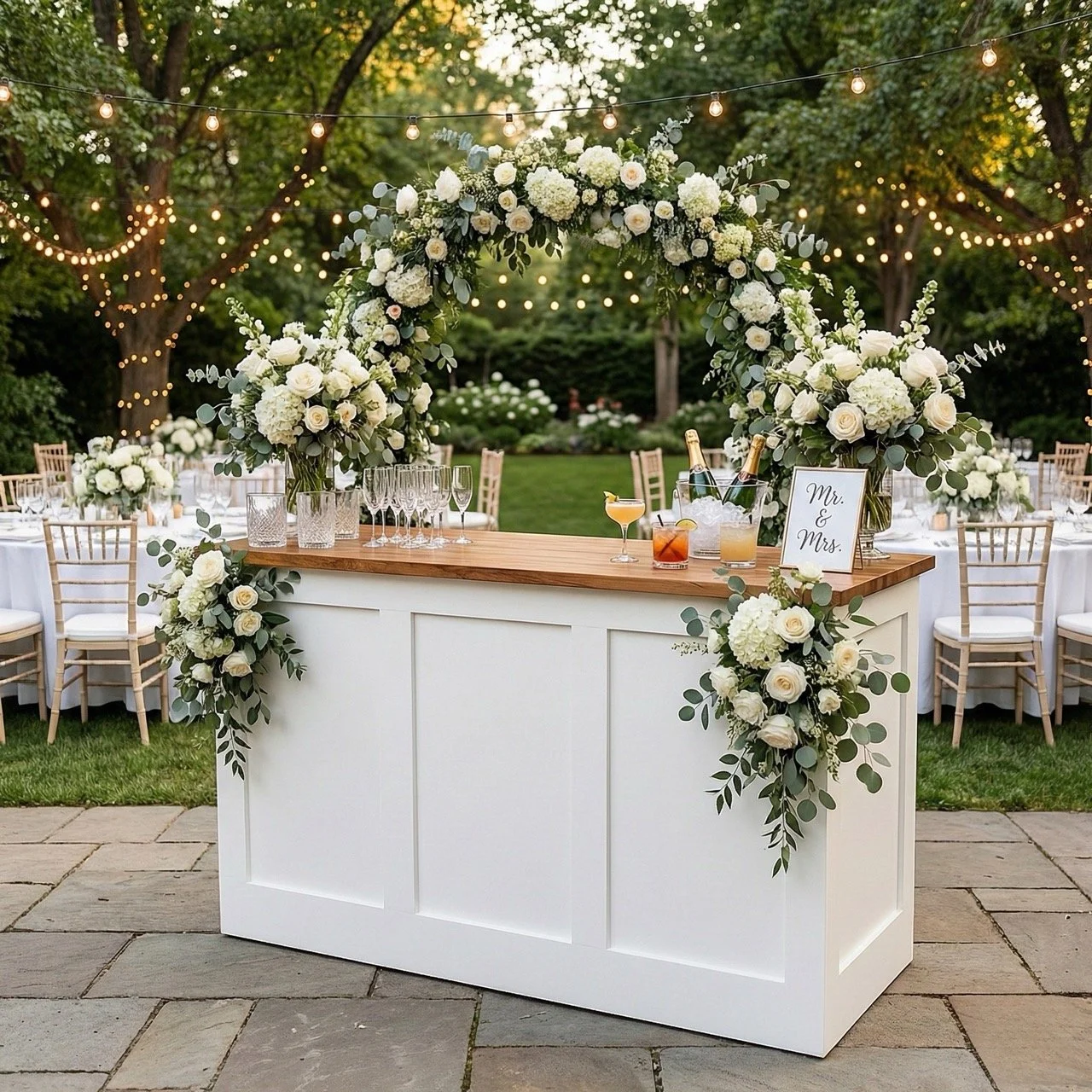 Whiskey Barrel Accent Paired with Rustic Bar