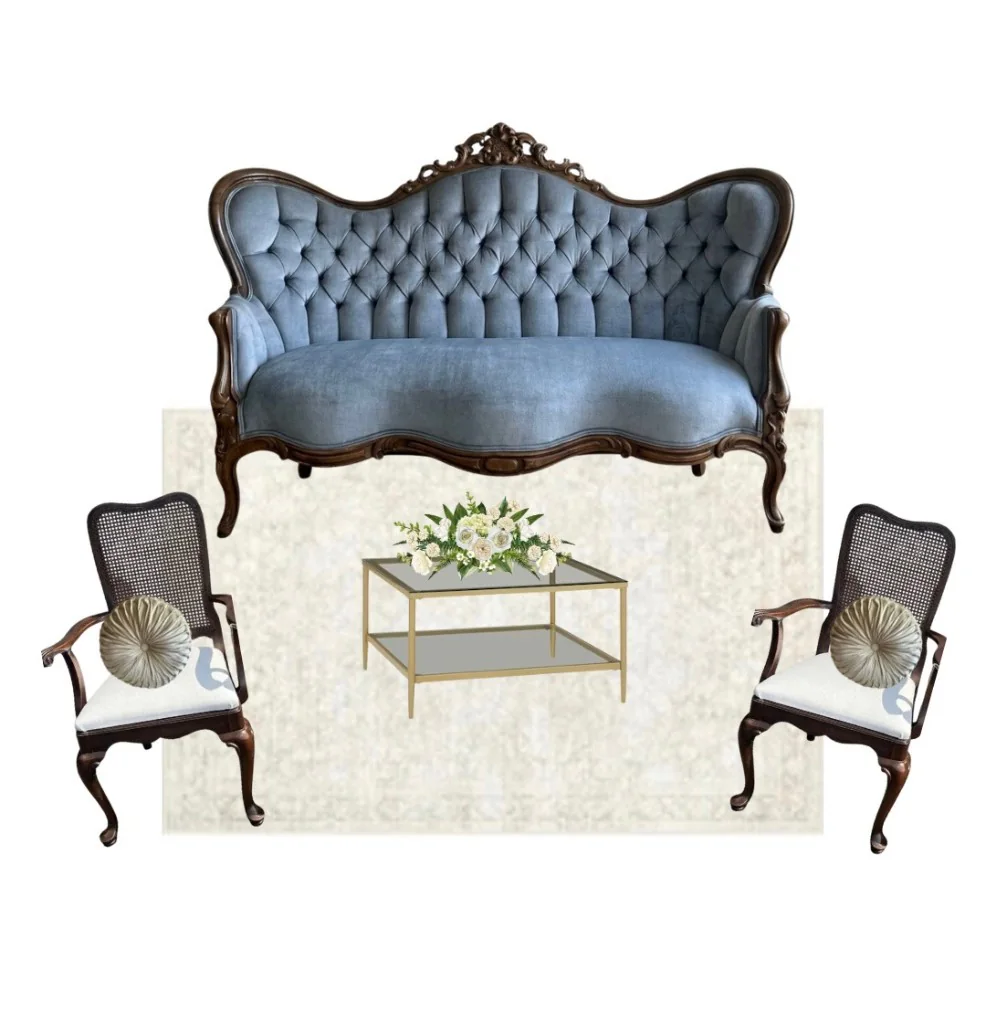 The Blue Belle Lounge curated rental collection