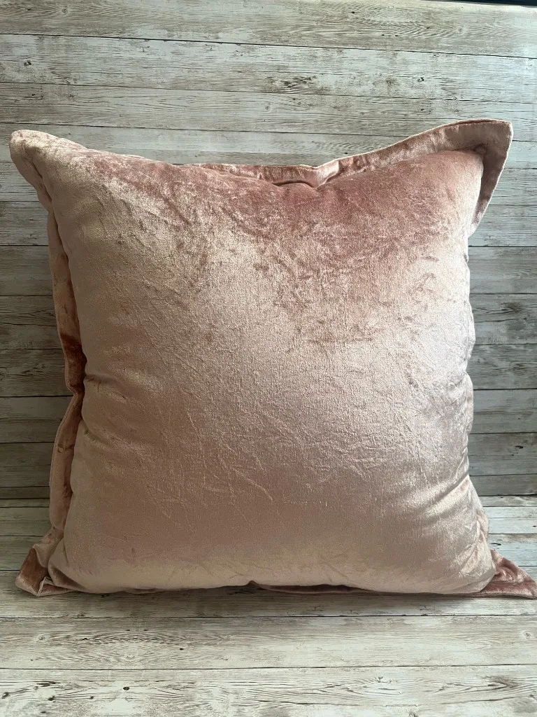 Blush velvet rental pillow