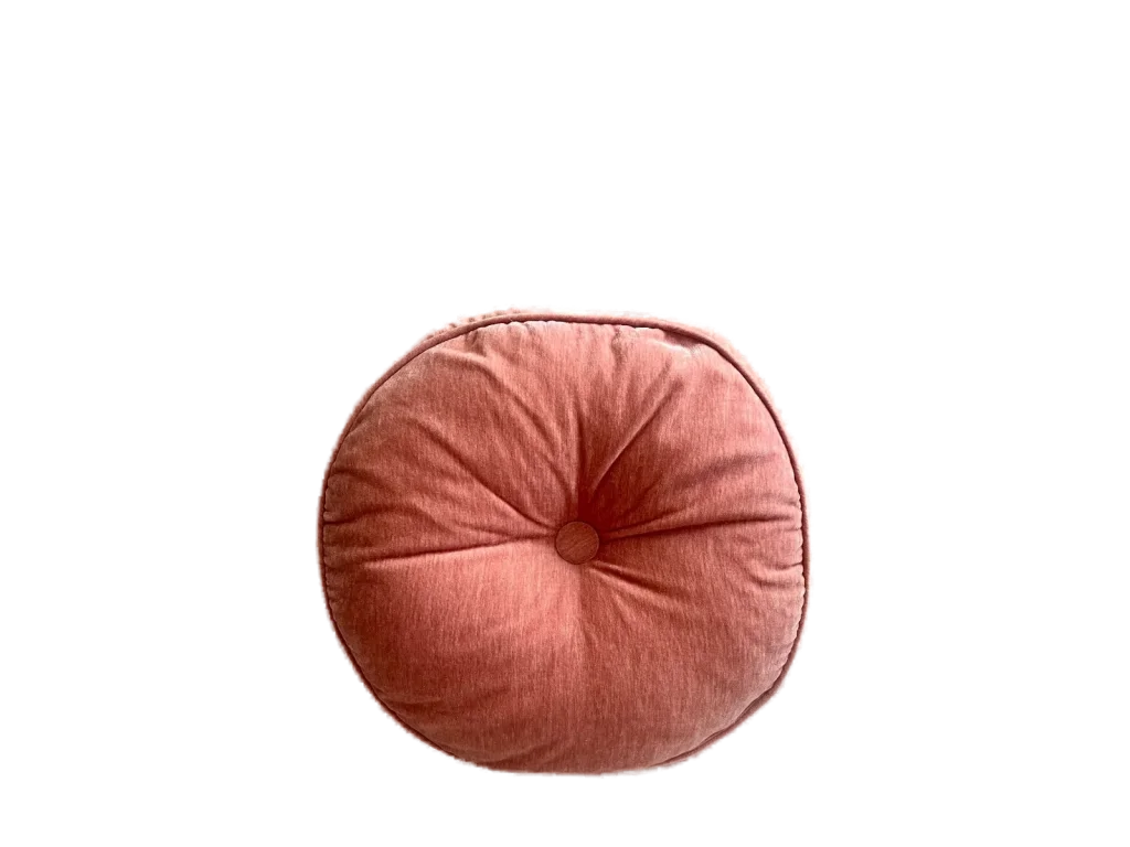 Coral Round Velvet Pillow catalog cutout
