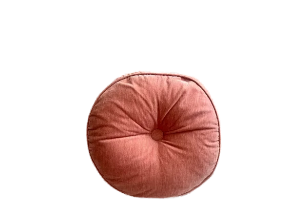 Coral Round Velvet Pillow catalog cutout