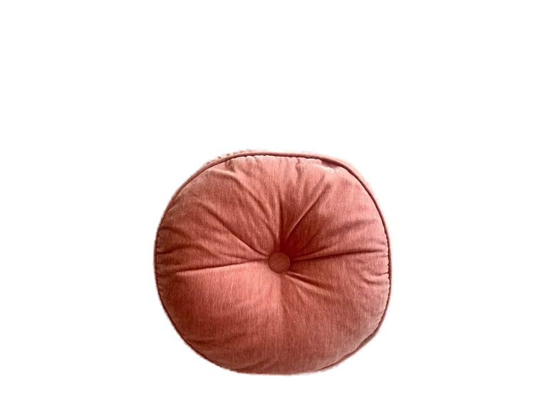Coral Round Velvet Pillow catalog cutout