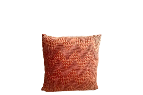 Coral Woven Diamond Pillow catalog cutout
