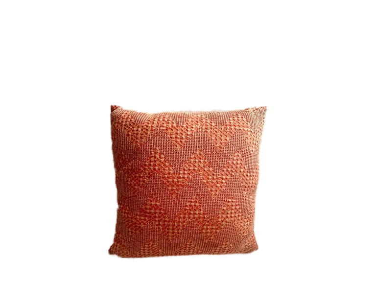 Coral Woven Diamond Pillow catalog cutout