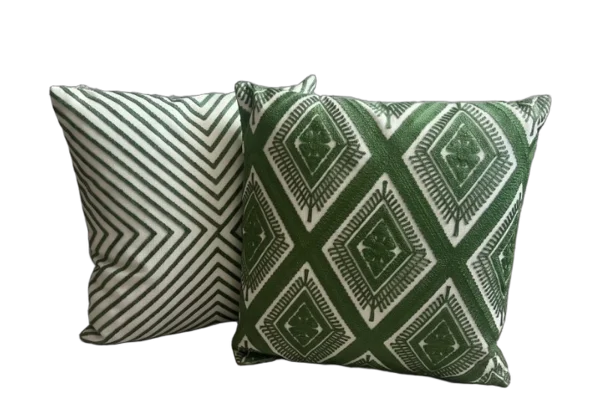 Forest Green Geometric Pillow Set catalog cutout