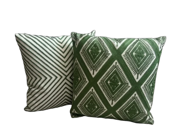 Forest Green Geometric Pillow Set catalog cutout