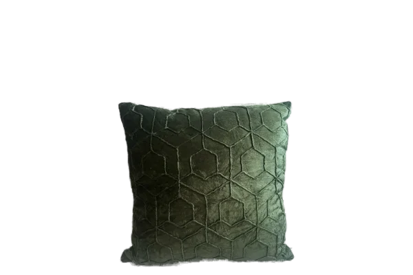 Forest Green Geometric Velvet Pillow catalog cutout