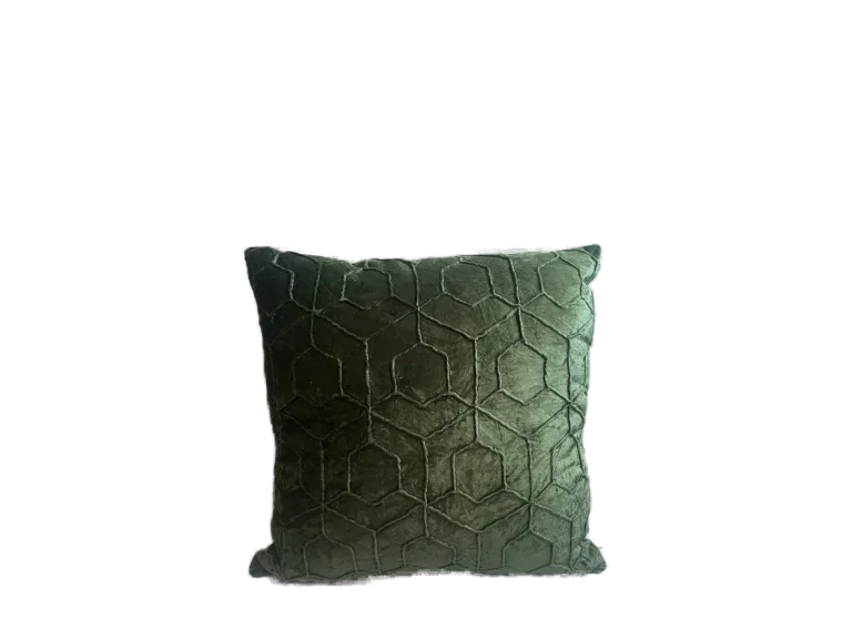 Forest Green Geometric Velvet Pillow catalog cutout