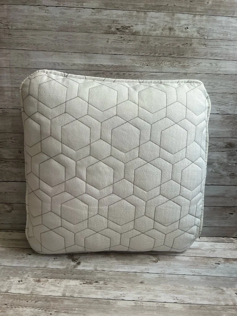 Ivory geometric cube pattern rental pillow