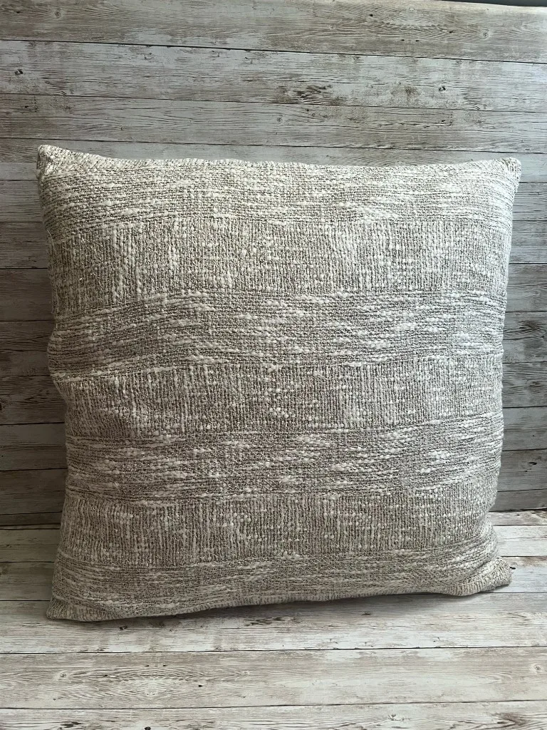 Natural woven stripe rental pillow