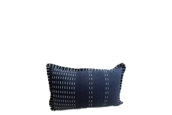 Navy Stitched Lumbar Pillow catalog cutout