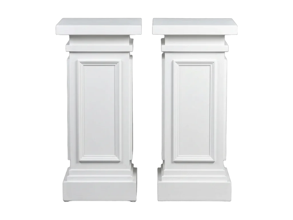 Three-foot white pillars set of two rental catalog cutout