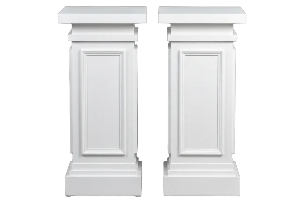 Three-foot white pillars set of two rental catalog cutout