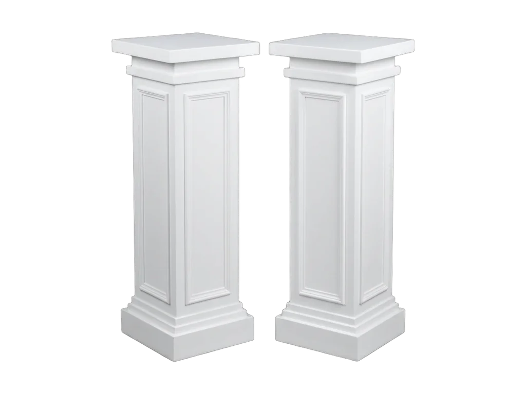 Four-foot white pillars set of two rental catalog cutout