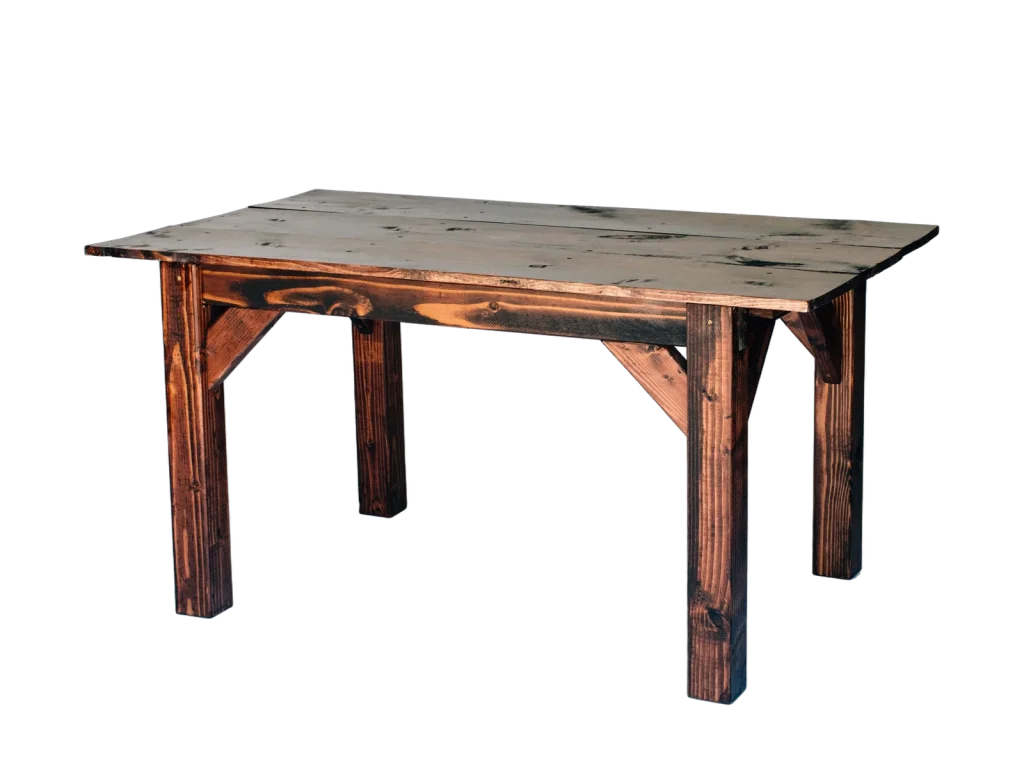 Handcrafted 5 foot wood sweetheart table catalog cutout