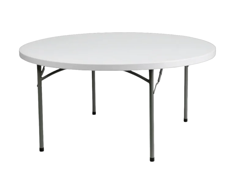 60 inch round white rental table catalog cutout