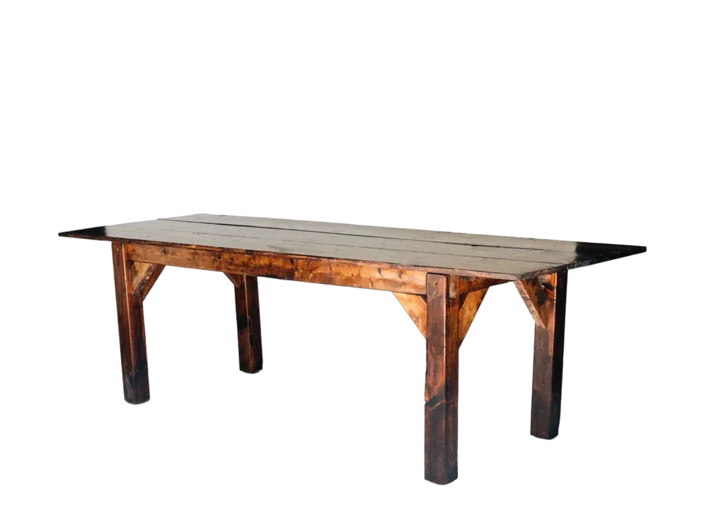 Handcrafted 8 foot wood dining table catalog cutout
