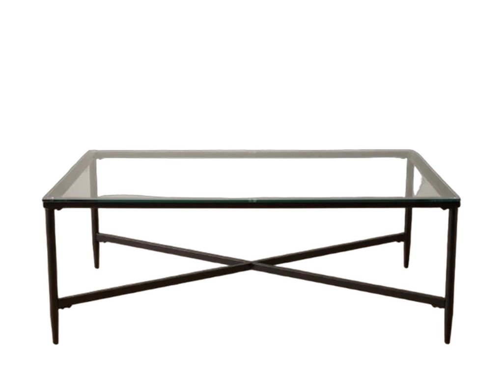 Black glass coffee table rental catalog cutout