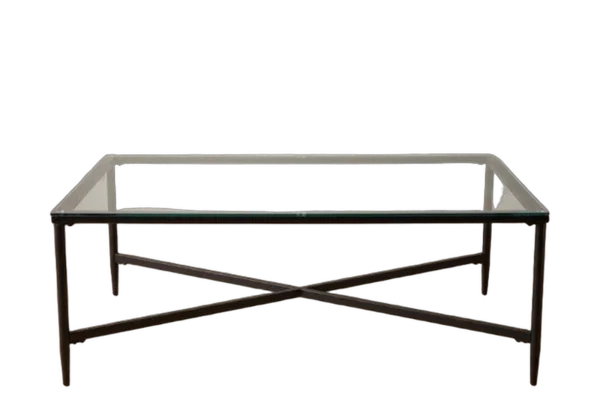 Black glass coffee table rental catalog cutout