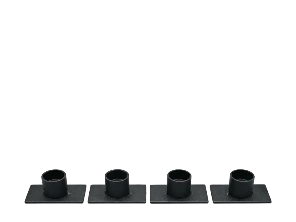 Black metal taper candle holders rental catalog cutout