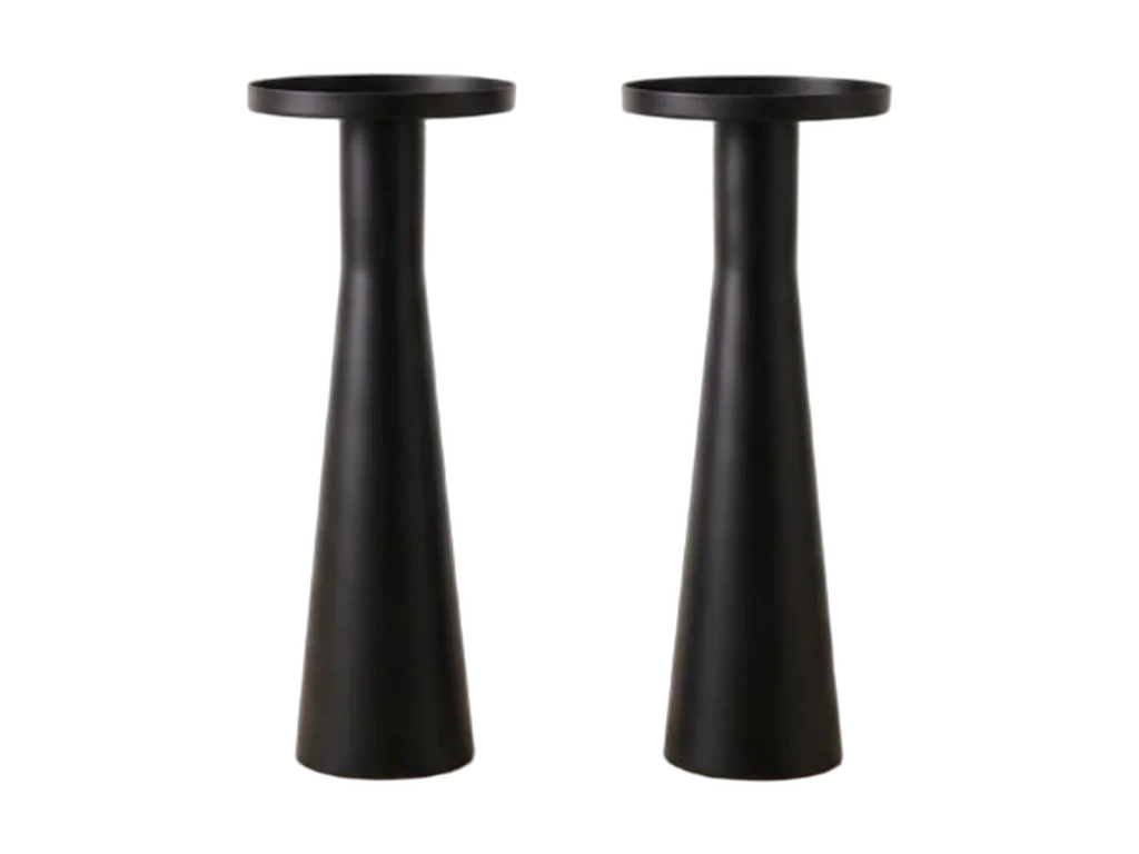 Black pedestal side tables rental catalog cutout