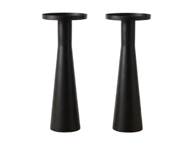Black pedestal side tables rental catalog cutout