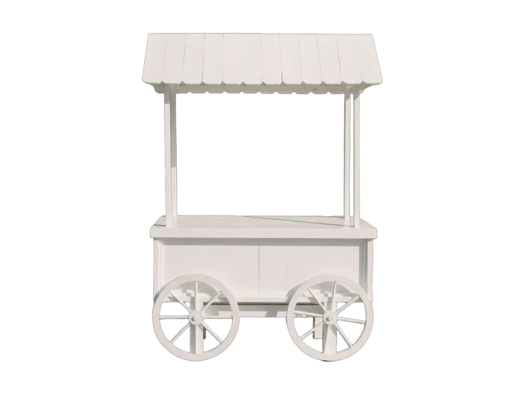 Candy and flower cart rental catalog cutout