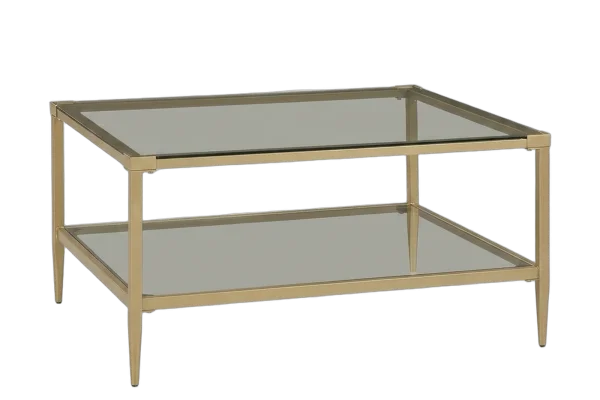 Gold glass coffee table rental catalog cutout
