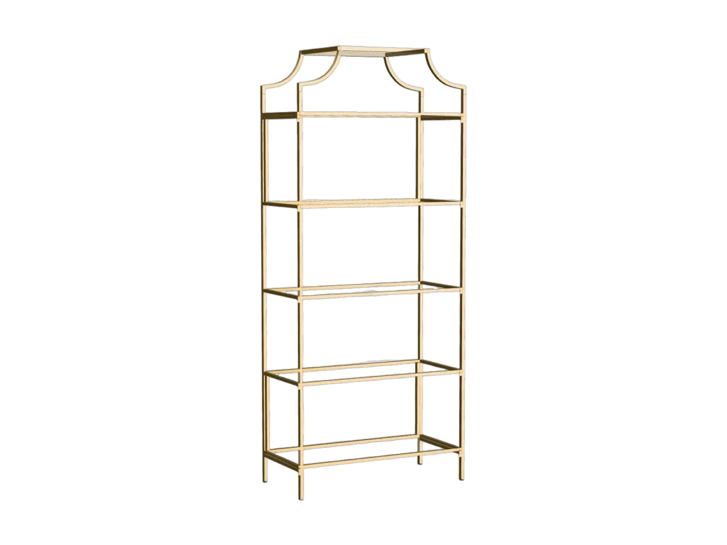 Gold display shelf rental catalog cutout