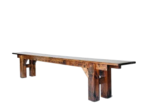 Handcrafted wood rental bench catalog cutout