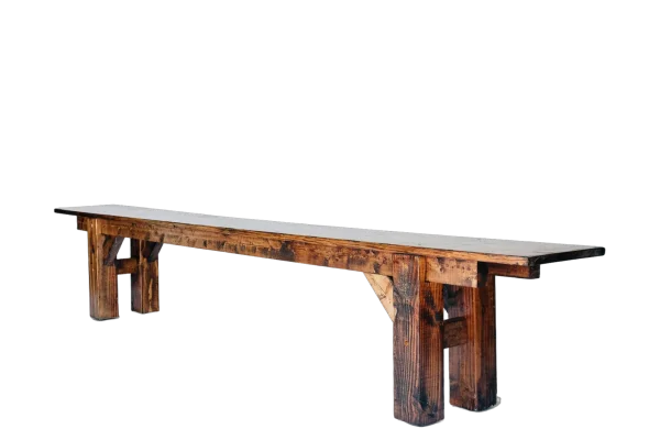 Handcrafted wood rental bench catalog cutout