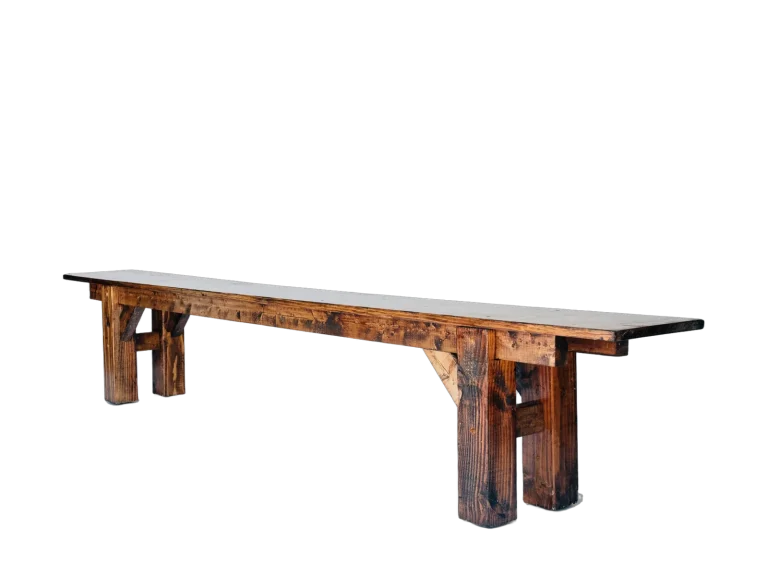 Handcrafted wood rental bench catalog cutout