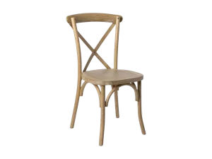 Natural cross back chair rental catalog cutout