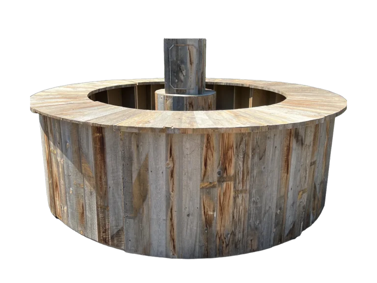 Round wooden bar rental catalog cutout