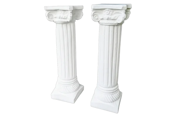 White decorative pillars set of two rental catalog cutout