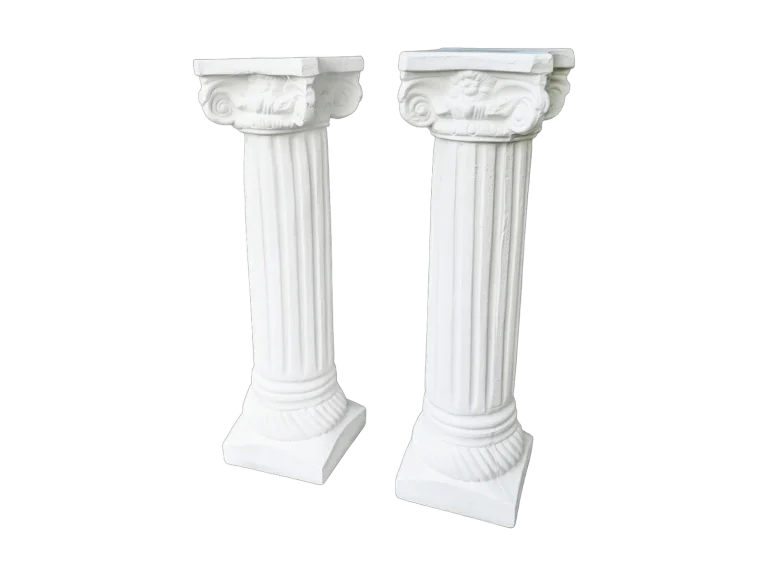 White decorative pillars set of two rental catalog cutout