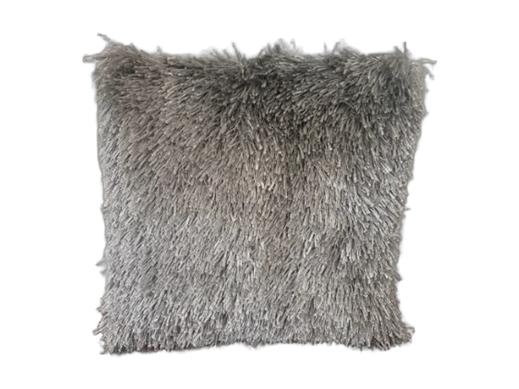 Silver gray fringed rental pillow catalog cutout