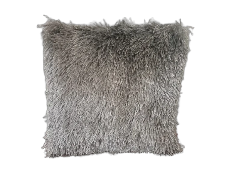 Silver gray fringed rental pillow catalog cutout