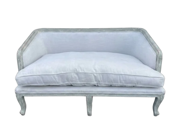 Upholstered settee rental catalog cutout