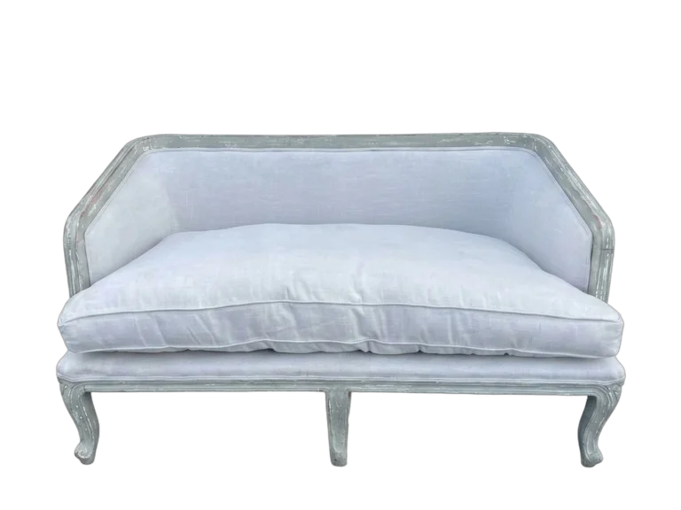 Upholstered settee rental catalog cutout
