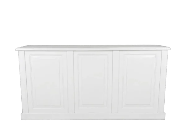 White three-panel bar rental catalog cutout