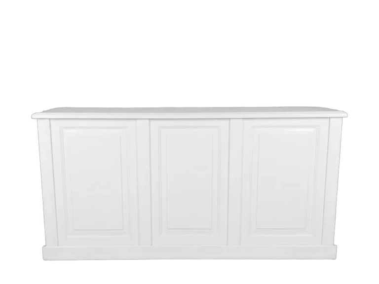 White three-panel bar rental catalog cutout