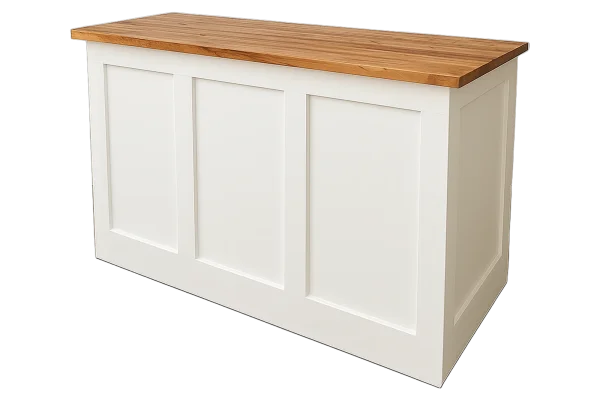 White paneled bar rental catalog cutout