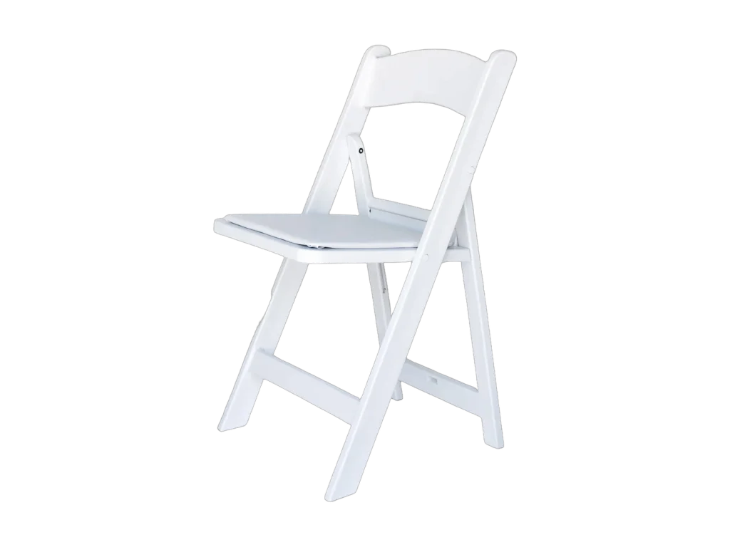 White garden chair rental catalog cutout