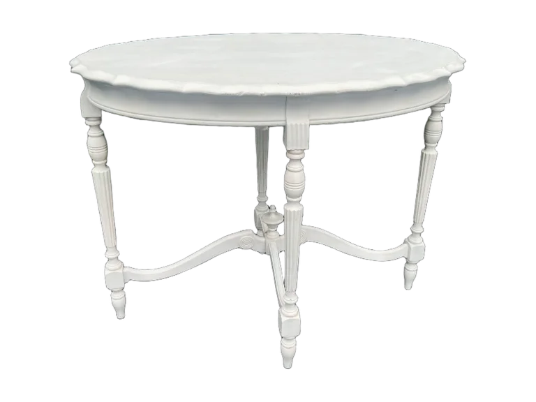 White round display table rental catalog cutout