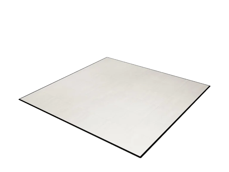 White portable dance floor with a black edge trim catalog cutout